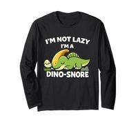 I'm Not Lazy I'm A Dino-Snore Pajamas Dinosaur Sleep Long Sleeve T-Shirt