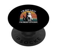 I'm Not Lazy I'm Energy Efficient Cat PopSockets Adhesive PopGrip
