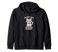 I'm Not Lazy I'm Energy Efficient Cat Zip Hoodie