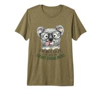 Im Not Lazy Im On Eucalyptus Power Mode Funny Koala Glasses Premium T-Shirt