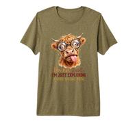 Im Not Lost Exploring A Specific Path Highland Cow Glasses Premium T-Shirt