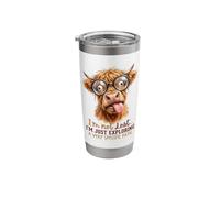 Im Not Lost Exploring A Specific Path Highland Cow Glasses Stainless Steel Insulated Tumbler