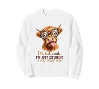 Im Not Lost Exploring A Specific Path Highland Cow Glasses Sweatshirt