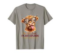 Im Not Lost Exploring A Specific Path Highland Cow Glasses T-Shirt