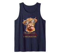 Im Not Lost Exploring A Specific Path Highland Cow Glasses Tank Top
