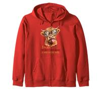 Im Not Lost Exploring A Specific Path Highland Cow Glasses Zip Hoodie