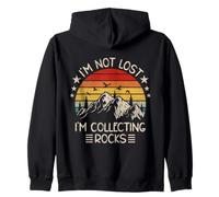 I'm Not Lost I'm Collecting Rocks - Rock Collector (Back) Zip Hoodie