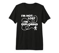 I'm Not Lost, I'm Exploring Camping Hiking Path Trail Dark Premium T-Shirt