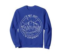 I'm Not Lost, I'm Exploring Funny Camping Hiking Path Trail Sweatshirt, Adult Unisex, Royal Blue, XX-Large