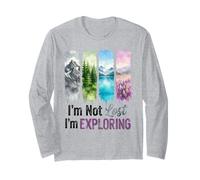 I'm Not Lost I'm Exploring Nature Watercolor Art Long Sleeve T-Shirt