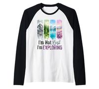 I'm Not Lost I'm Exploring Nature Watercolor Art Raglan Baseball Tee
