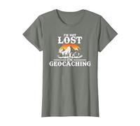 I'm Not Lost I'm Geocaching - Funny Geocaching T-Shirt, Women, Olive Heather, Small