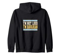 I'm Not Loud I'm Bavarian Blue White Pattern Women Zip Hoodie