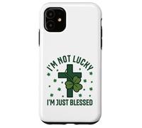 Im Not Lucky Im Just Blessed Christian St Patricks Day Cross Case for iPhone 11