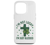 Im Not Lucky Im Just Blessed Christian St Patricks Day Cross Case for iPhone 13 Pro