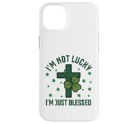 Im Not Lucky Im Just Blessed Christian St Patricks Day Cross Case for iPhone 14 Plus