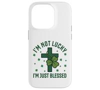 Im Not Lucky Im Just Blessed Christian St Patricks Day Cross Case for iPhone 14 Pro