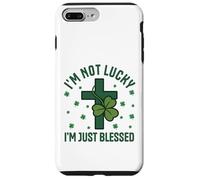 Im Not Lucky Im Just Blessed Christian St Patricks Day Cross Case for iPhone 7 Plus/8 Plus