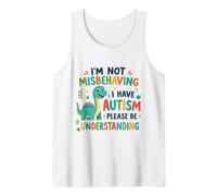 I'm Not Misbehaving I Have Autism Kids Dinosaur Awareness Tank Top