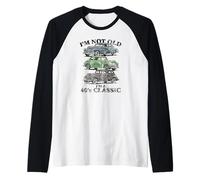 I'm Not Old I'm A 40's Classic Cars Dark Lettering Aged Raglan Baseball Tee