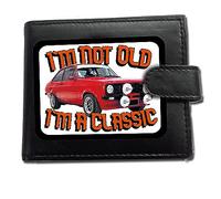 I'm Not Old I'm A Classic Car Design Anti RFID Theft Wallet Black Soft Leather Large Coin Pocket