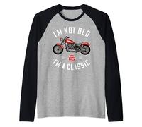 I'm Not Old I'm A Classic - Vintage Motorbike Biker Birthday Raglan Baseball Tee