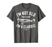 I'm Not Old I'm A Classic. Vintage, Retro Aeroplane Graphic T-Shirt, Men, Asphalt Grey, Large