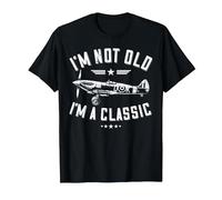 I'm Not Old I'm A Classic. Vintage, Retro Aeroplane Graphic T-Shirt, Men, Black, X-Large