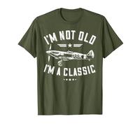 I'm Not Old I'm A Classic. Vintage, Retro Aeroplane Graphic T-Shirt, Men, Olive Green, 3X-Large