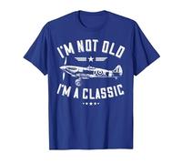I'm Not Old I'm A Classic. Vintage, Retro Aeroplane Graphic T-Shirt, Men, Royal Blue, Medium
