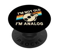 Im Not Old Im Analog Fathers Day Retro Vinyl Music Record PopSockets Adhesive PopGrip