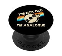 Im Not Old Im Analogue Fathers Day Retro Vinyl Music Record PopSockets Adhesive PopGrip