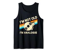 Im Not Old Im Analogue Fathers Day Retro Vinyl Music Record Tank Top