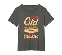 I'm Not Old I'm Classic Music Record Vinyl Record Collector T-Shirt, Women's Plus, Asphalt Grey, 3X