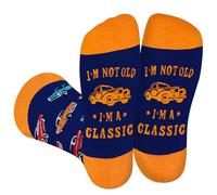I'M NOT OLD I'M CLASSIC Socks for Dad Men - Funny Novelty First Fathers Day Birthday Gifts for Him Step Dad from Daughter Son - Fun Funky Happy Valentines Socks Gift Ideas Christmas Stocking Fillers
