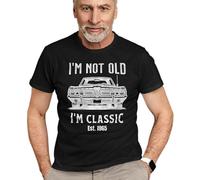 I'm Not Old I'm Classic Tshirt, Car Lover Tee, Dad Grandpa Grandad Gramps Birthday Gift, Custom Year Est. T-Shirt, Father's Day Tee, 50th 60th 70th Birthday Tshirt for Men Black