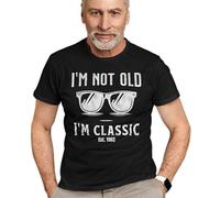 I'm Not Old I'm Classic Tshirt, Father's Day Funny Vintage Sunglasses Graphic Tee, Cool Birthday Gift for Dad Grandpa Grandad Gramps Birthday Gift, Custom Year Est. T-Shirt, 50th 60th 70th Birthday