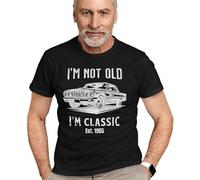 I'm Not Old I'm Classic Tshirt, Father's Day Tee, Car Lover Tee, Dad Grandpa Grandad Gramps Birthday Gift, Custom Year Est. T-Shirt, 50th 60th 70th Birthday Tshirt for Men Black