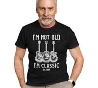 I'm Not Old I'm Classic Tshirt, Funny Guitar Lover Shirt, Birthday Gift for Guitarist Dad, Grandad, Gramps, Personalised Gift, Custom Year Est. T-Shirt, Father's Day Tee, 50th 60th 70th Birthday Shirt