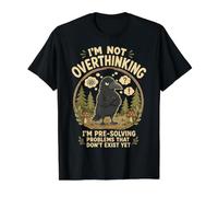 I'm Not Overthinking I'm Pre-Solving Problem Angry Crow Value Graphic T-Shirt, Men, Black, M
