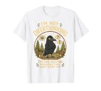 I'm Not Overthinking I'm Pre-Solving Problem Angry Crow Value Graphic T-Shirt, Men, White, XL