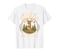I'm Not Overthinking I'm Pre-Solving Problem Funny Buck Deer Value Graphic T-Shirt, Men, White, M