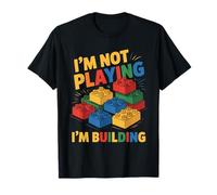I'm Not Playing I'm Building Brick Builder Building Block T-Shirt