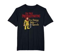 I'm Not Procrastinating, I'm Doing Side Quests - Funny Gamer T-Shirt, Men's Big and Tall, Black, 3X Tall