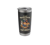 I'm Not Procrastinating I'm Doing Side Quests Wizard Cat Stainless Steel Insulated Tumbler