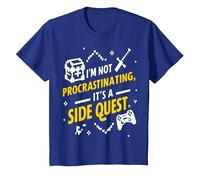 I'm Not Procrastinating, It's Side Quest Funny Pun T-Shirt, Youth, Royal Blue, 4T