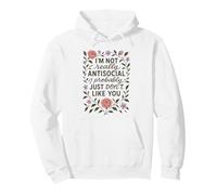 im not really antisocial i just dont like you floral sarcasm Pullover Hoodie