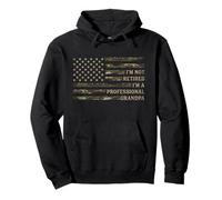 I'M Not Retired I'M A Professional Grandpa Camo Usa Flag Pullover Hoodie