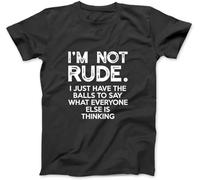 Im Not Rude I Just Have The Balls to Say What Everyone Else T-Shirt T-Shirt 100% Cotton Tee Shirts for Men Women Black (M,Black)