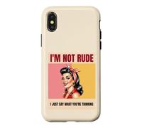 I'm Not Rude I Just Say What You're Thinking Funny Retro Case for iPhone X/XS
